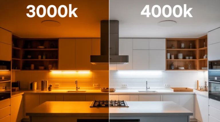 Perbandingan cahaya LED 3000 K dan 4000 K