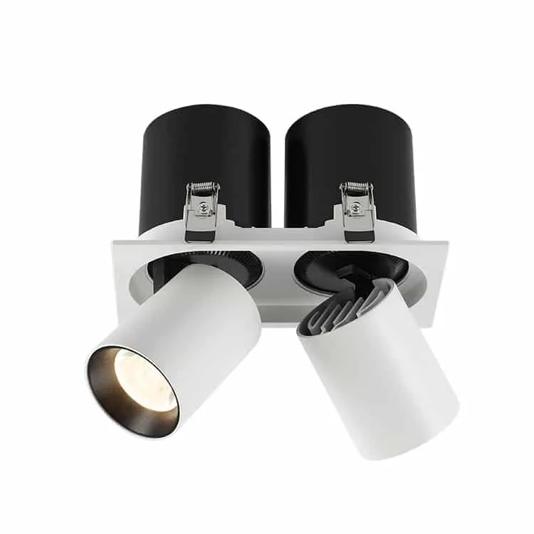 Downlight LED boleh dihalakan dan ditarik keluar — satu atau dua kepala