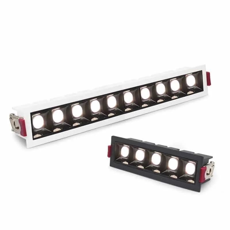 Downlight linear aluminium tetap atau boleh dihalakan
