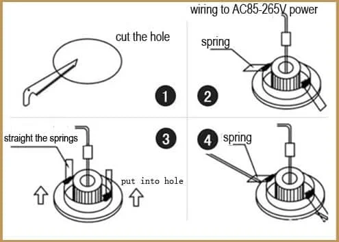 Panduan pemasangan downlight terbenam dengan arah boleh laras