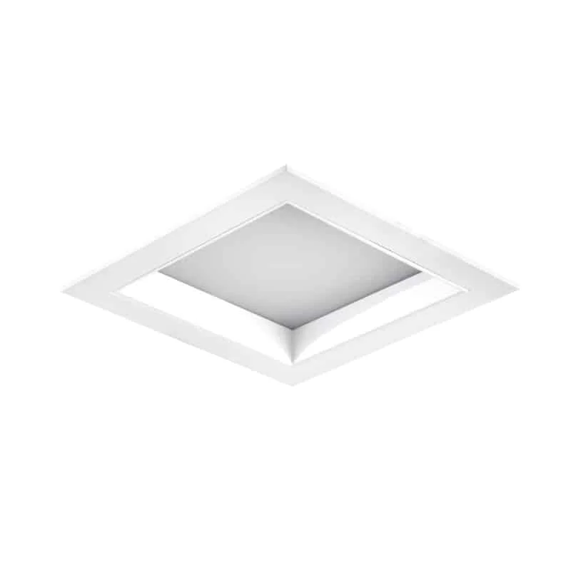 Downlight segi empat berbingkai putih dengan pelbagai pemantul