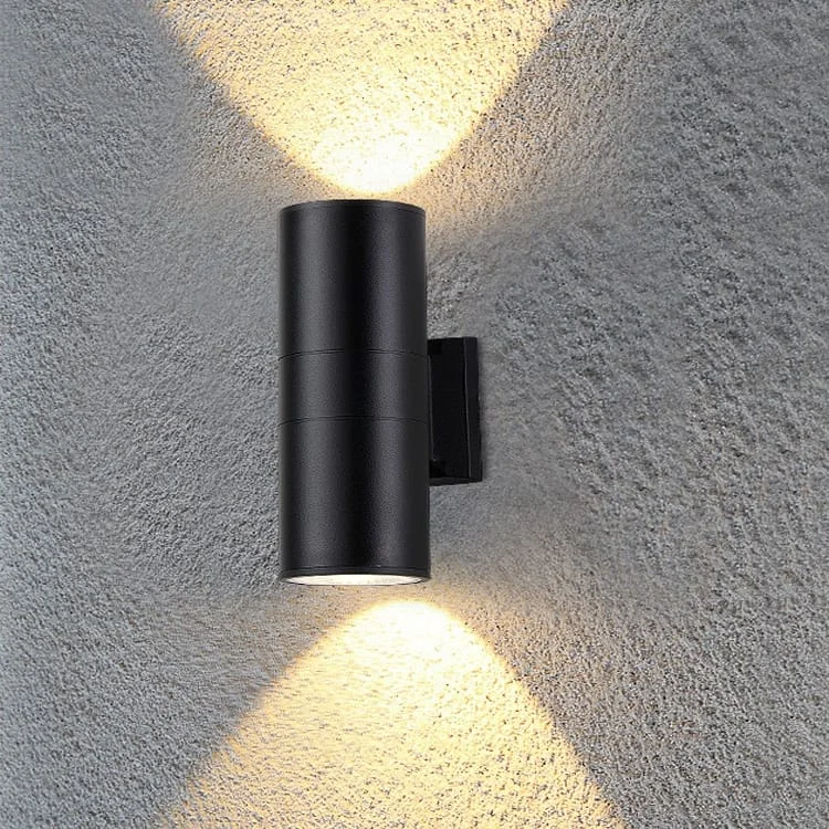 Lampu dinding luaran silinder dua arah