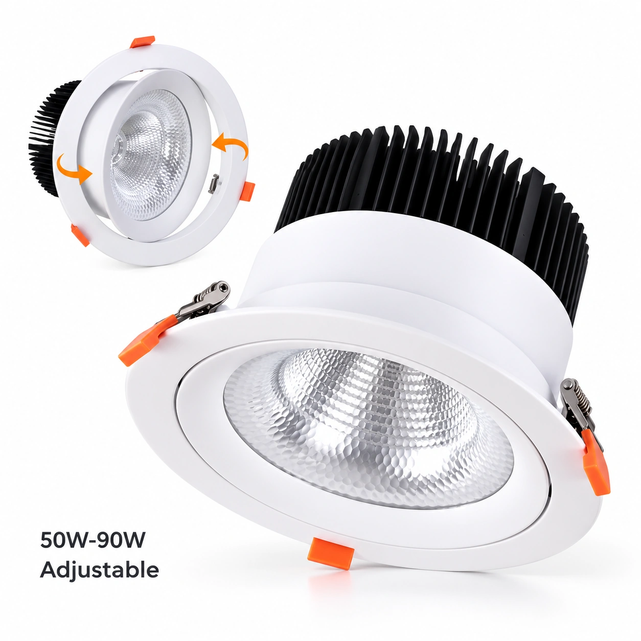 adjustable white downlight two positions white studio