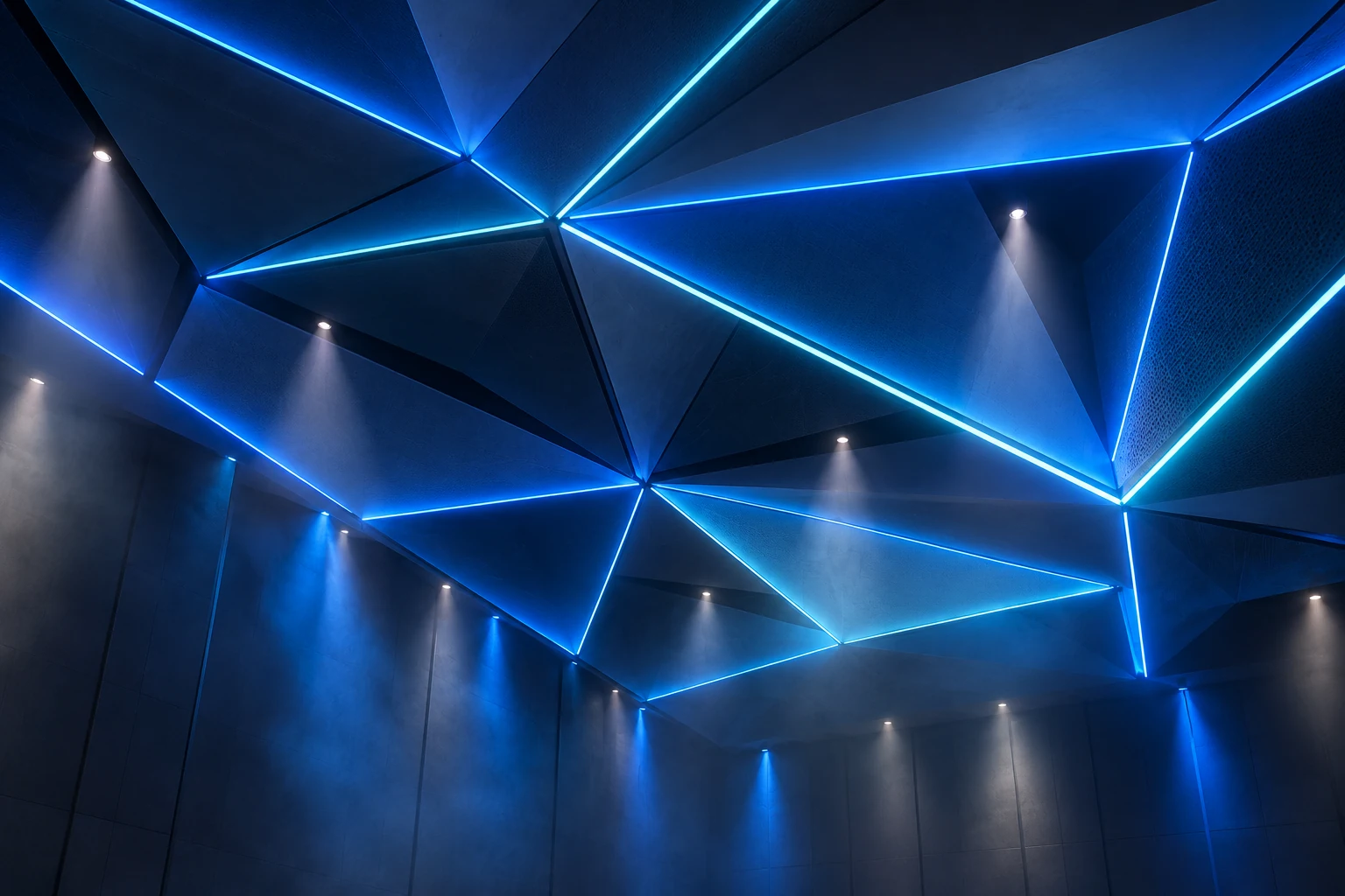 architectural led light lines and stage atmosphere