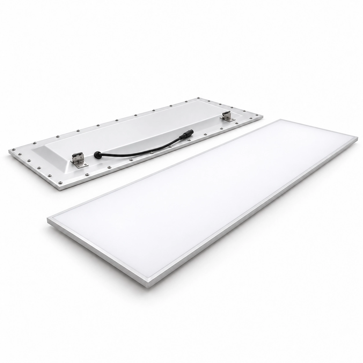 elongated rectangular panel front rear white studio
