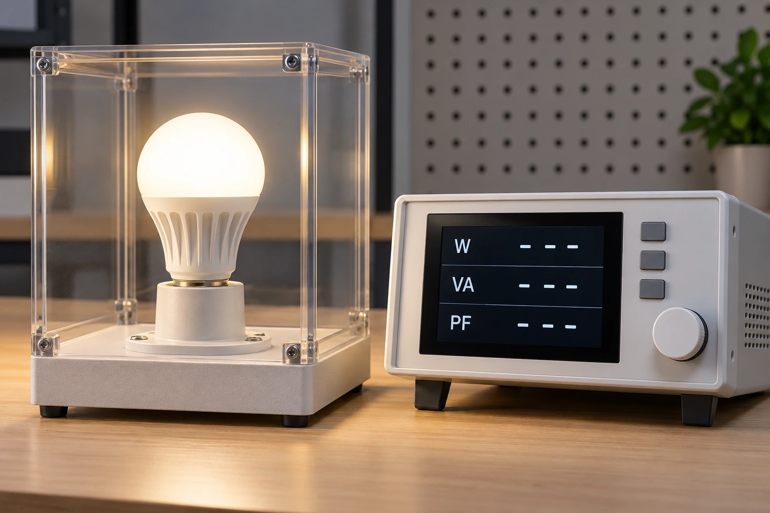 led power factor electrical measurement concept