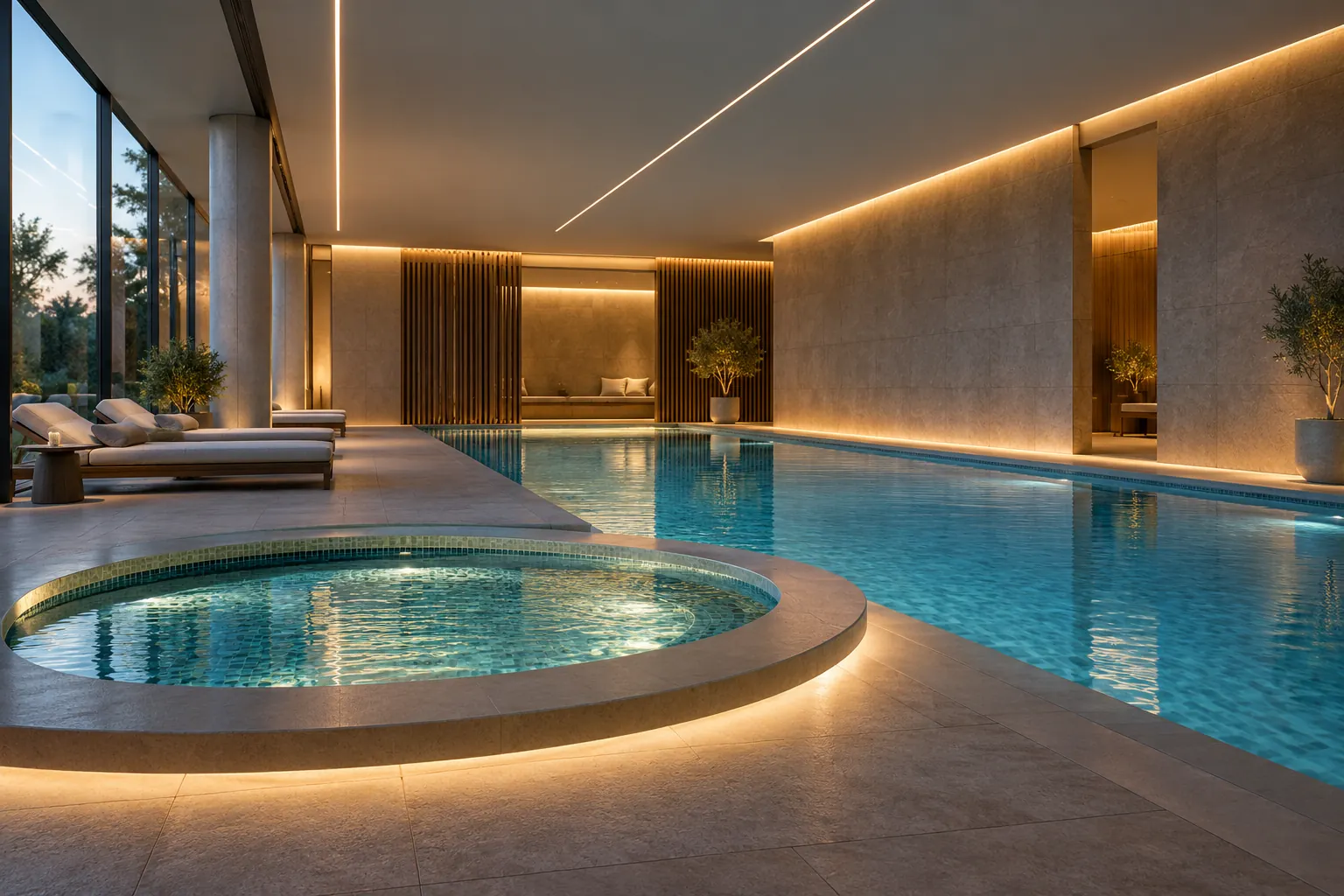 modern spa pool linear led ceiling lighting