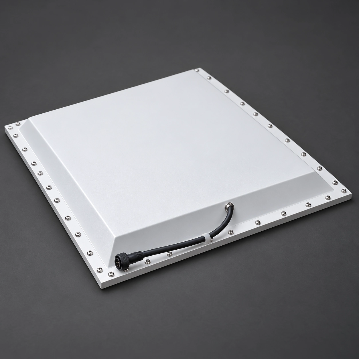 square panel raised metal back charcoal