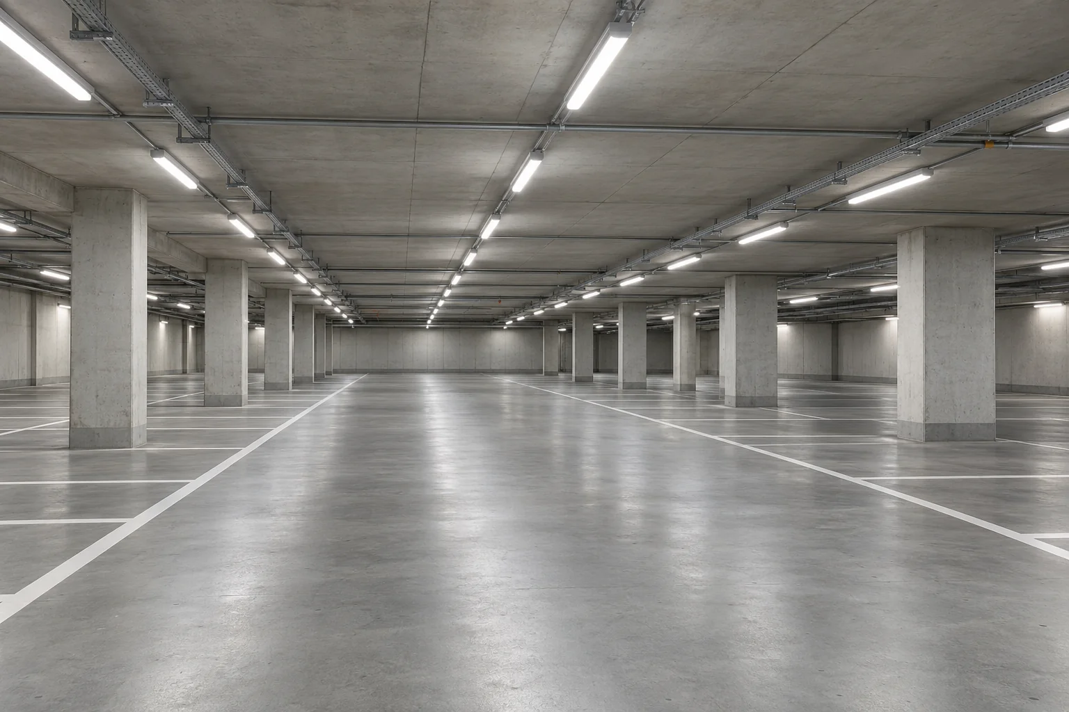 underground parking garage linear led lighting
