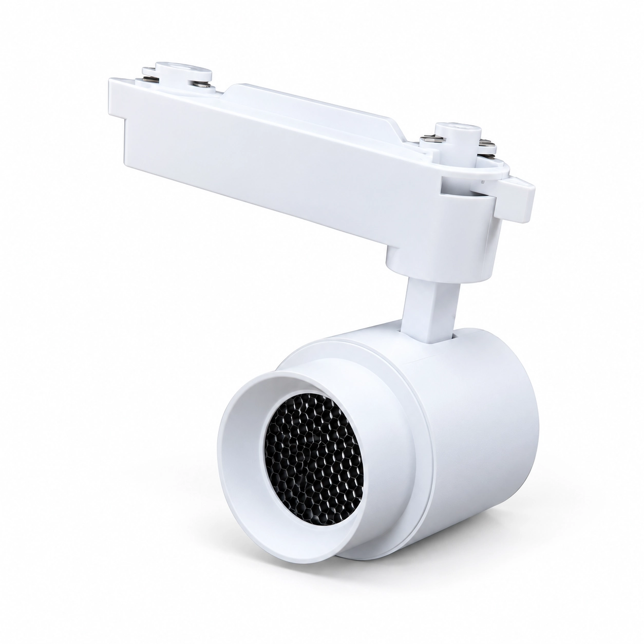 white hooded honeycomb track spotlight white studio